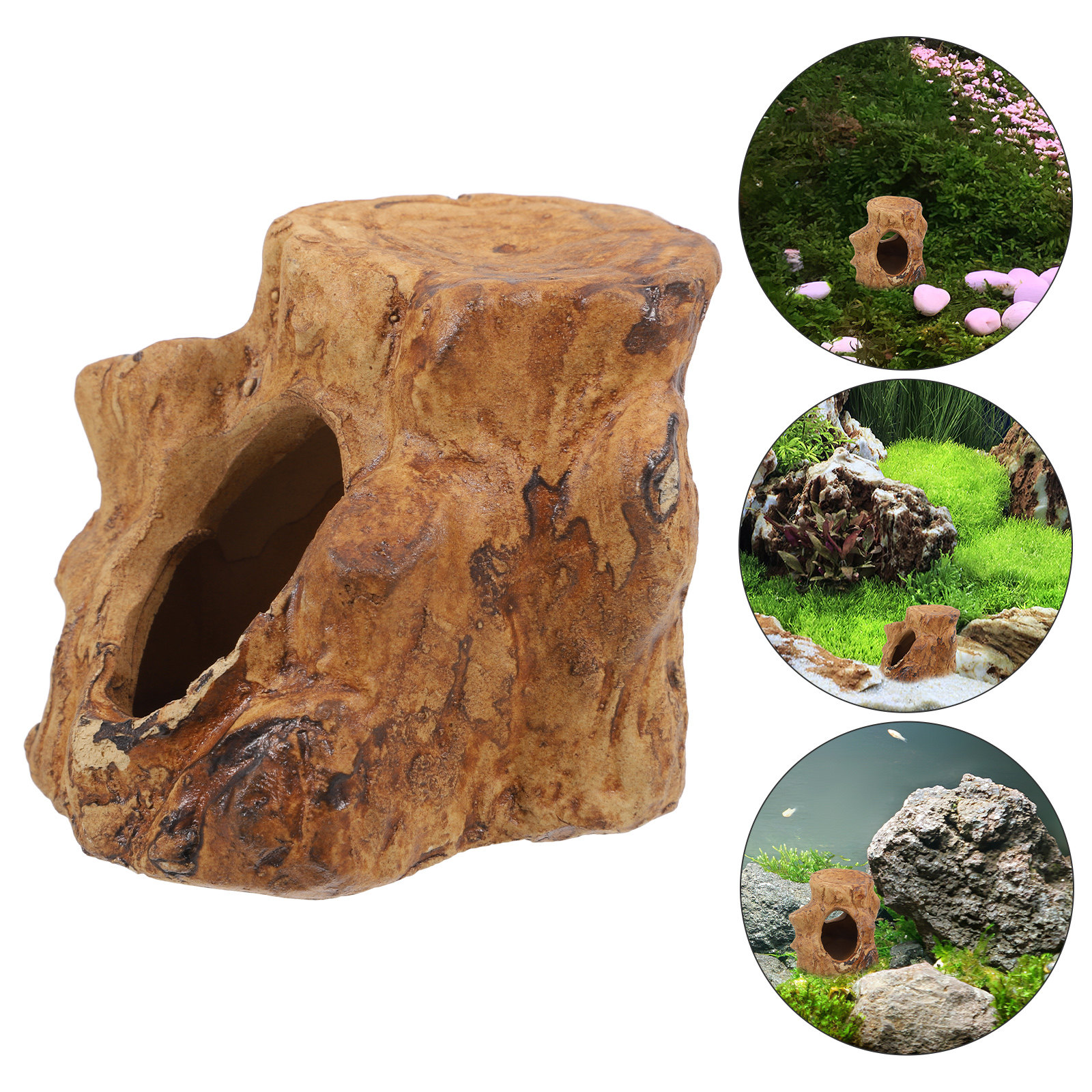 Hide Cave Ceramic - Pleco Caves Fish Tank Decorations Natural