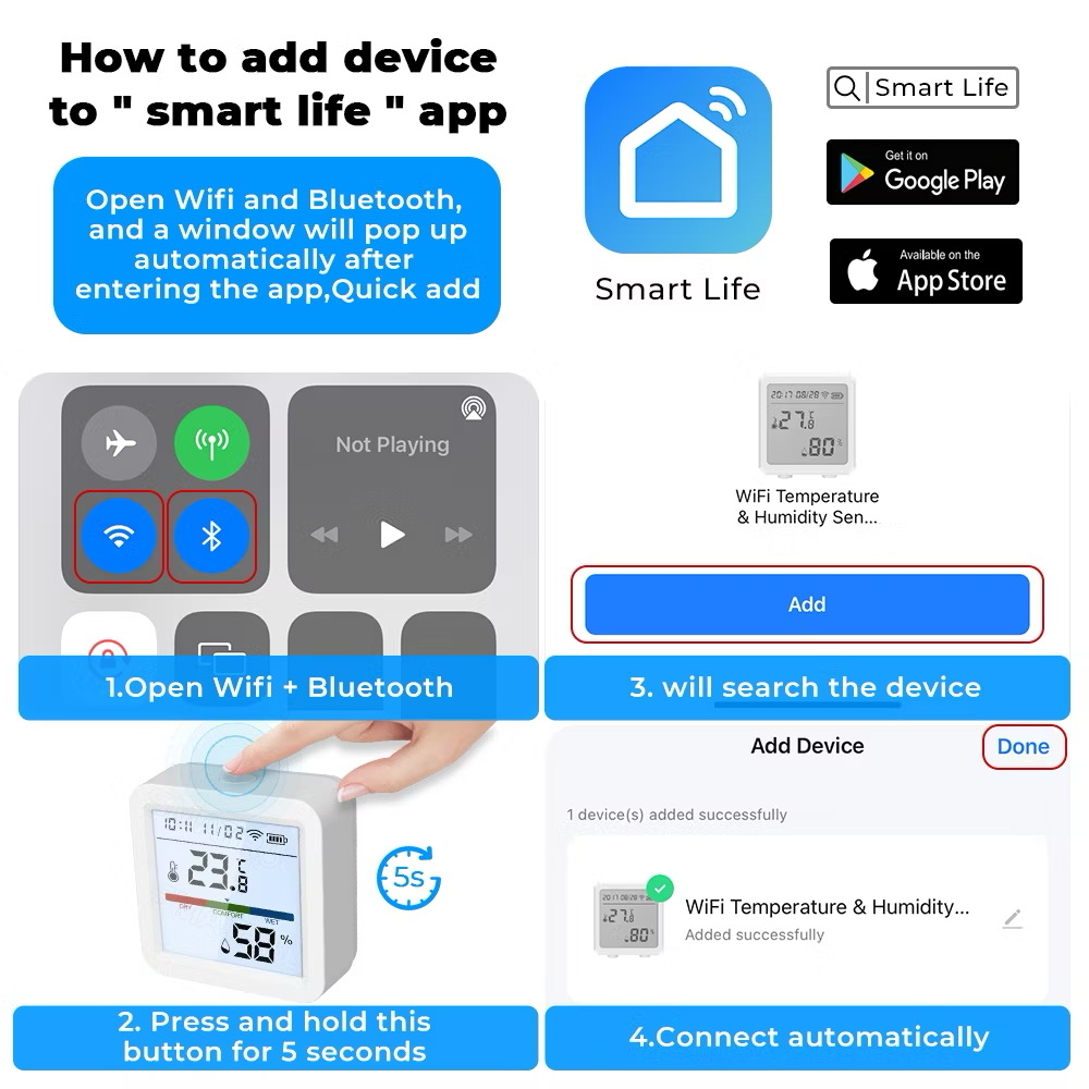 Tuya WiFi Temperature Humidity - Digital Hygrometer Probe incelemesi ve fiyatı