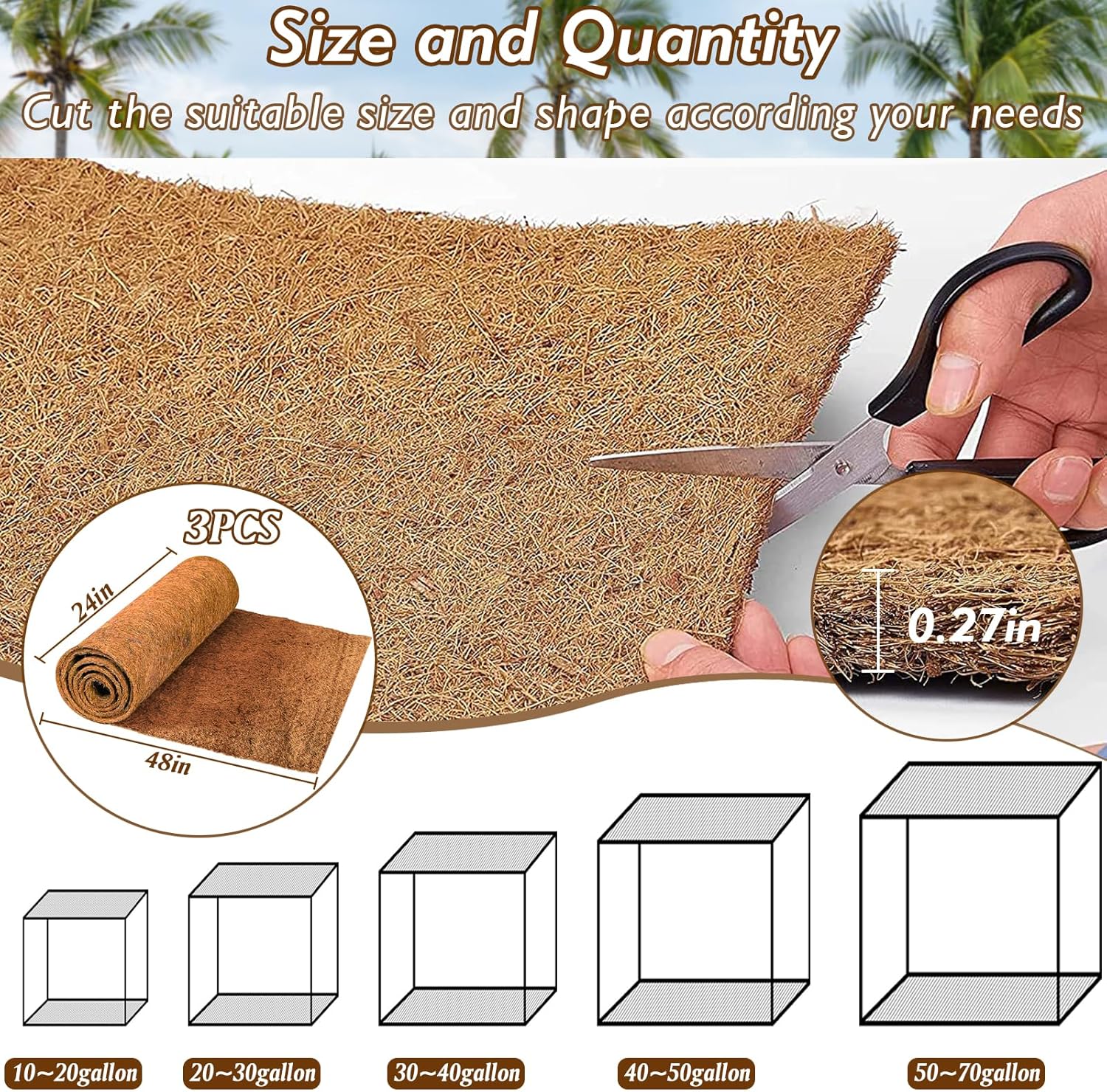3 Rolls Reptile Carpet, 24x48i - Substrate Coconut Fiber incelemesi ve fiyatı