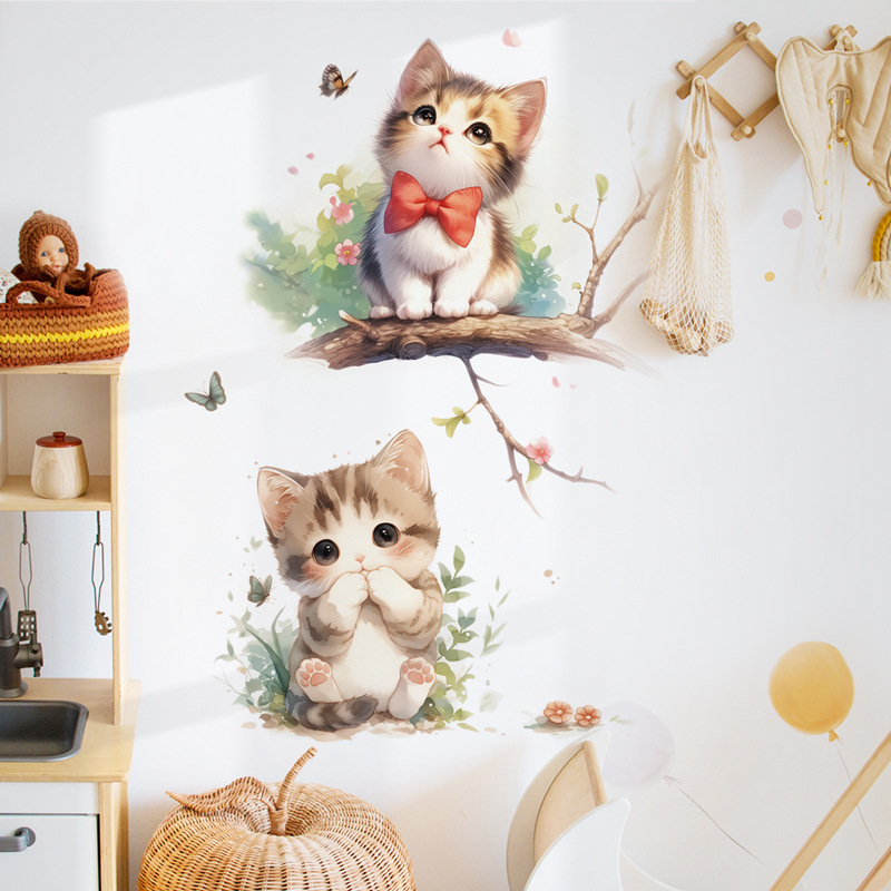 Kawaii Pastel Cat & Butterfly  - Pvc Panel Background incelemesi ve fiyatı