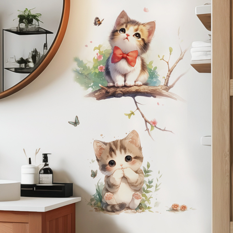 Kawaii Pastel Cat & Butterfly  - Pvc Panel Background incelemesi ve fiyatı