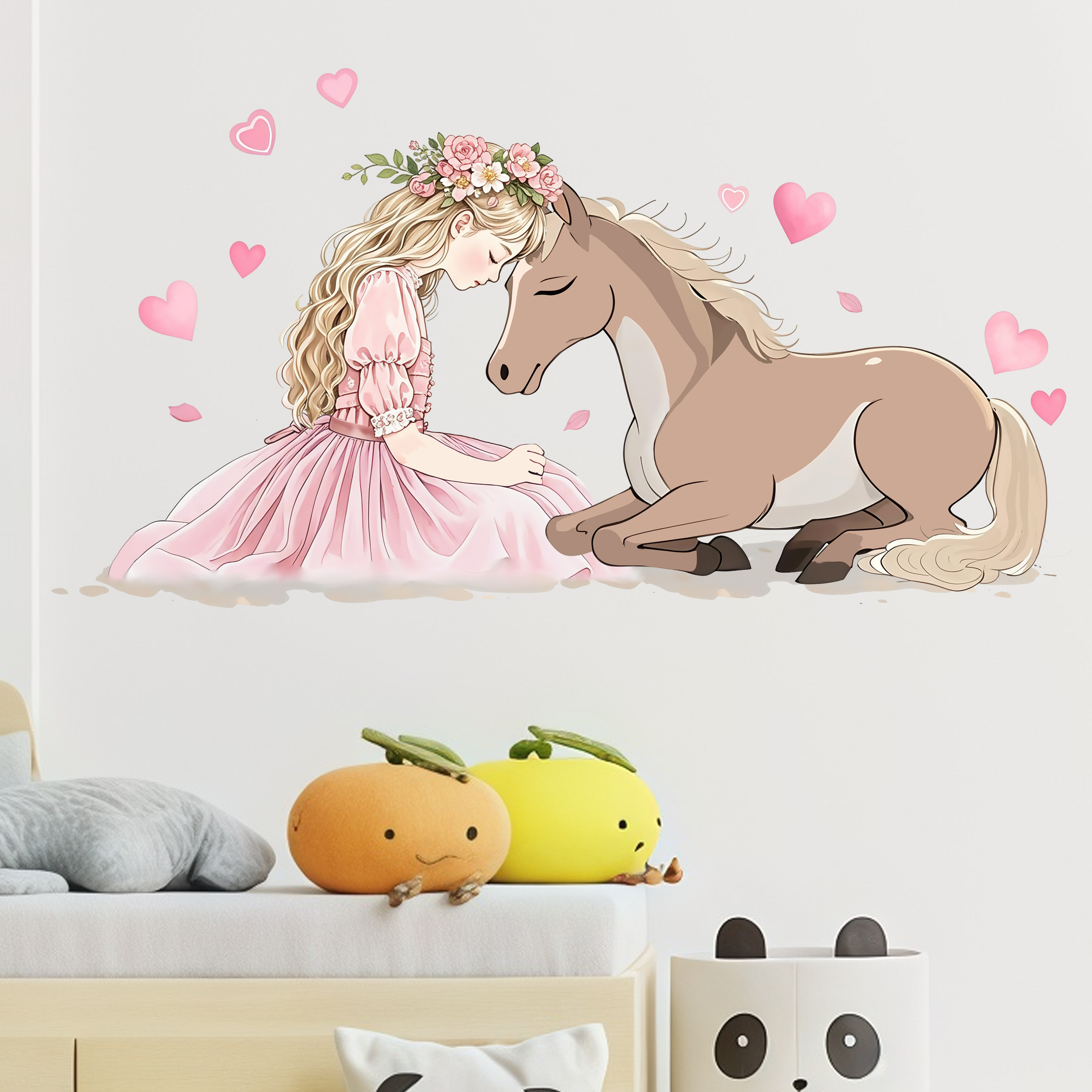 Romantic Horse Wall Stickers S - Pvc Panel Background incelemesi ve fiyatı