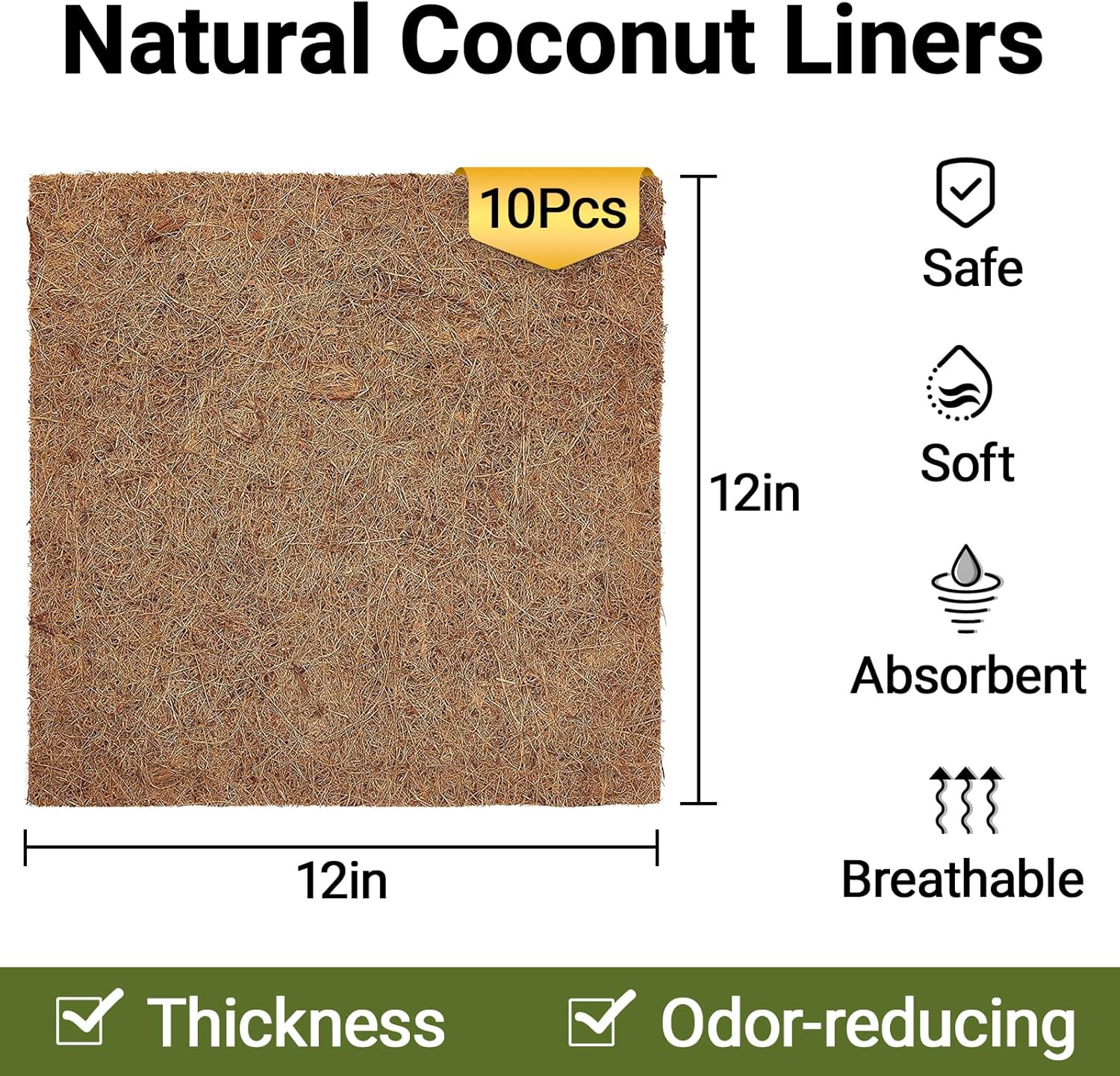 10 Pcs Reptile Carpet, 12x12 i - Substrate Coconut Fiber incelemesi ve fiyatı